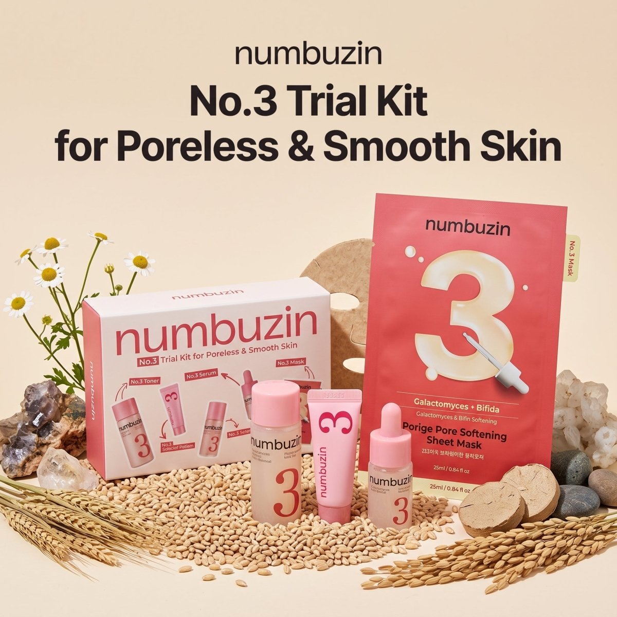 Numbuzin No.3 Trial Kit for Poreless & Smooth Skin