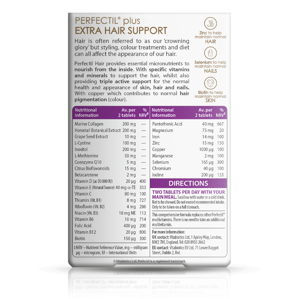 Vitabiotics Perfectil Hair Extra Support 60 Tablets