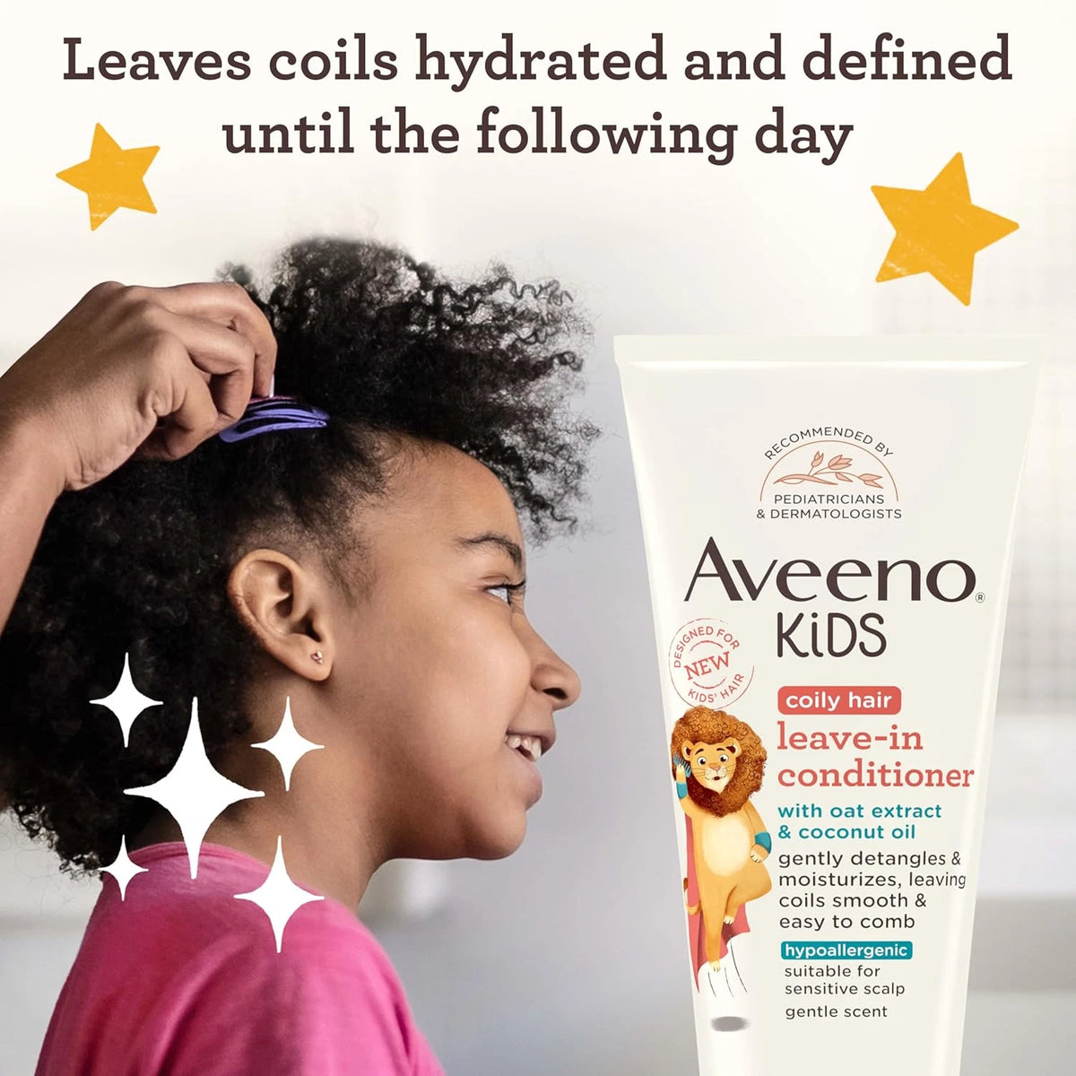 Aveeno Kids Coily Hair Leave in Conditioner with Oat Extract & Coconut Oil 236Ml