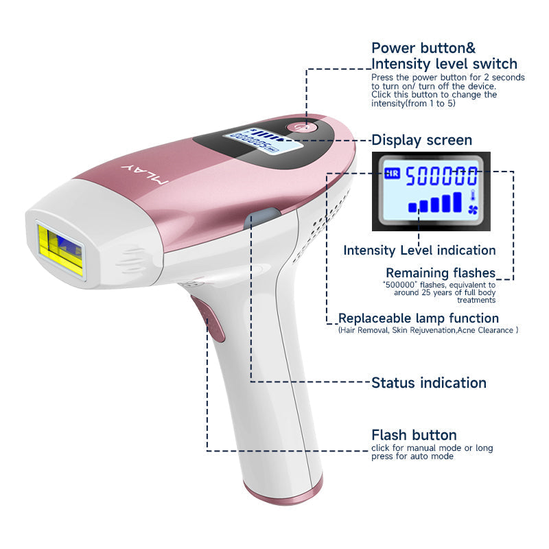 Mlay T3 IPL Hair Removal Device - Rose Gold